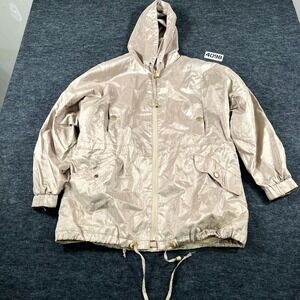 Vintage Innovations by Izzi Windbreaker Jacket Mens Medium Beige Lined Full Zip